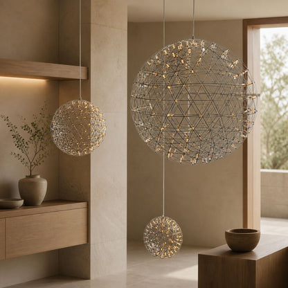 Silver Spark Ball Pendant Light