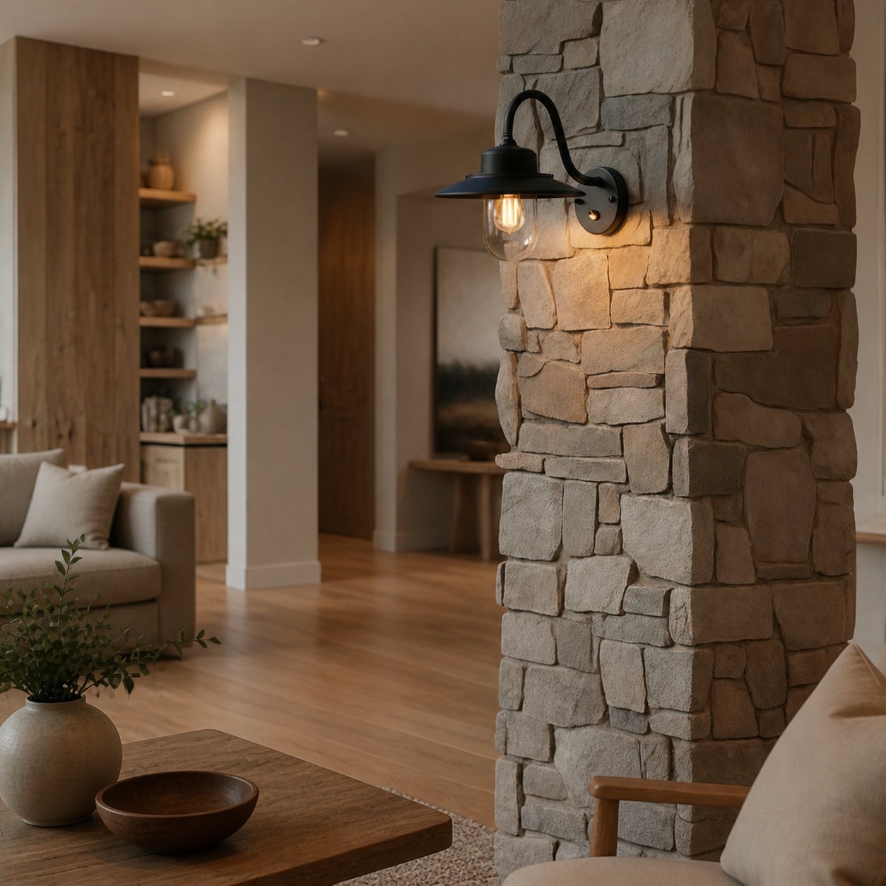 Trevanta Arched Arm Design Wall Light - Black Painted Sensor Lantern Style for Small Spaces