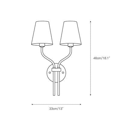 Hotel Inspired Gold Plated Dual Head Wall Lamp for Bedroom