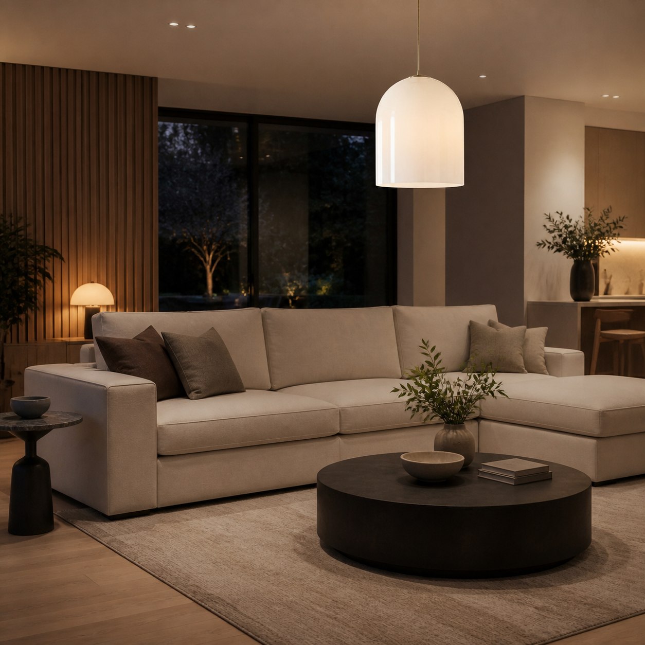 Vega Glas-Hängeleuchte in Champagner-Optik mit Eisenrahmen – Moderne Leuchte mit Glasschirm für Esszimmer oder Küche