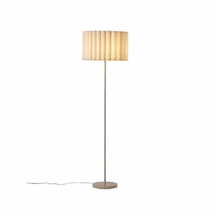 Velura Stehleuchte – Beige Leinenschirm und Metallgestell