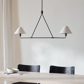 Diora Pendant Light -  Modern Metal Fixture with Linen Shades