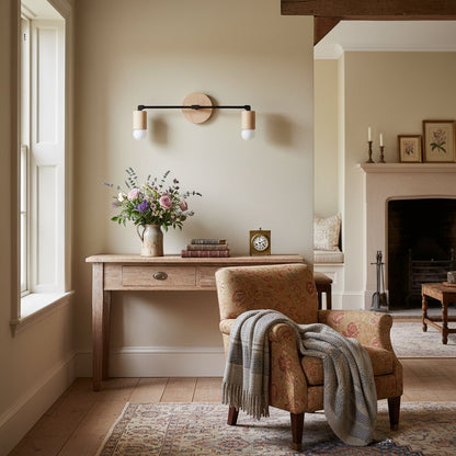 Mobilux Line Holz- und Schminktischleuchte – Böhmische Badezimmerbeleuchtung