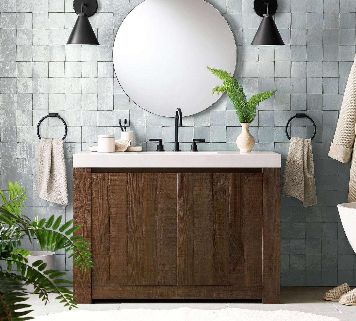 Korvi Tapered Wall Sconce – Industrial Modern Fixture for Bathroom, Hallway, or Covered Outdoor Use