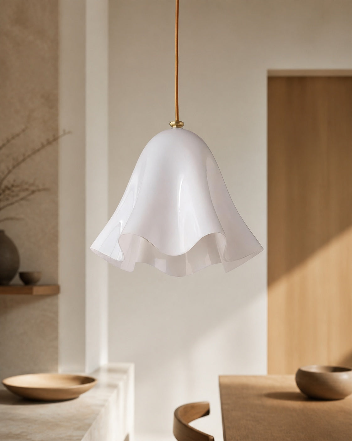 Bellina Artistic Glass Pendant Light - Modern Bloom Inspired Hanging Ceiling Lamp