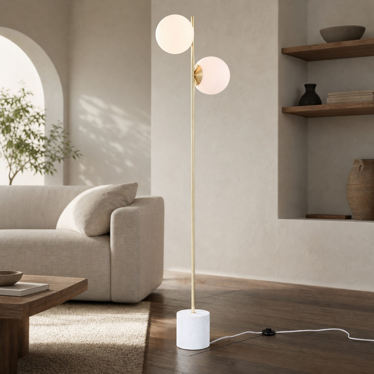 Brina Glass Multi-Light Stehleuchte – Moderne Stehleuchte mit Eleganz