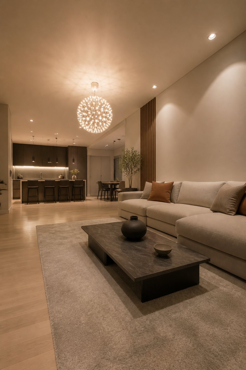Silver Spark Ball Pendant Light