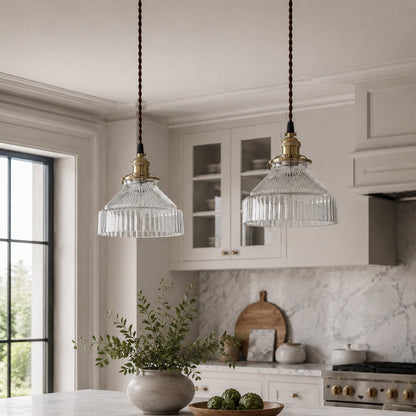 Nordic Minimalism Brass Glass Pendant Light - Transparent Light