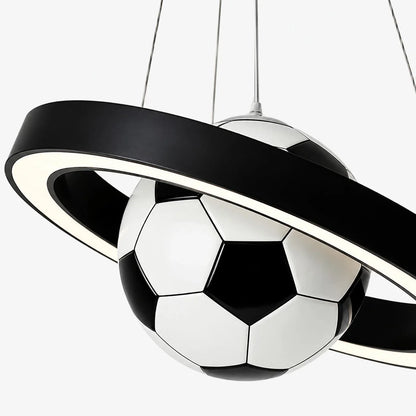 Black ring soccer ball shade detail