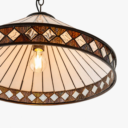 TF Fargo Pendant Light - Tiffany Style Lighting with an Art Deco Shade and Adjustable Chain