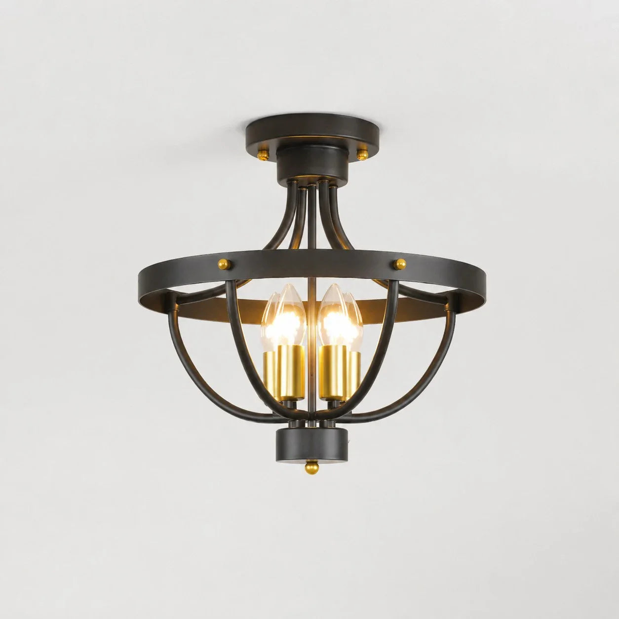 black-semi-flush