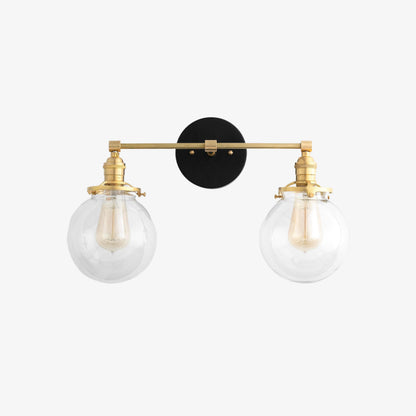 Lumio Globe Glass Globe Vanity Light - Modern Two Light Bathroom Sconce