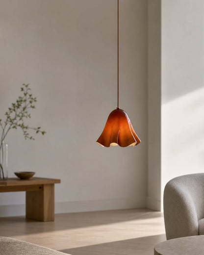 Bellina Artistic Glass Pendant Light - Modern Bloom Inspired Hanging Ceiling Lamp