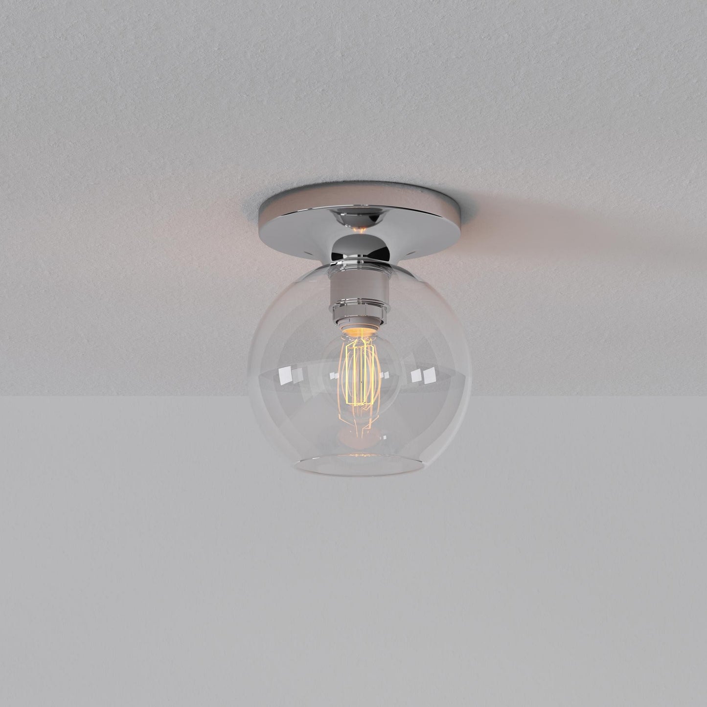 Selvion Modern Globe Pendant Light - Damp-Rated Bathroom Lighting - Luxe Glass Shade