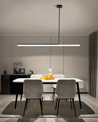 Schlanke asymmetrische lineare Pendelleuchte Schwarz-Weiß-Finish Deckenleuchte