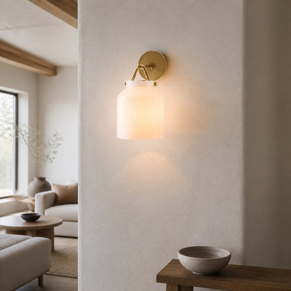 Hanton Moderne, minimalistische Wandleuchte aus Messing und Glas – feuchtigkeitsbeständig für Badezimmer