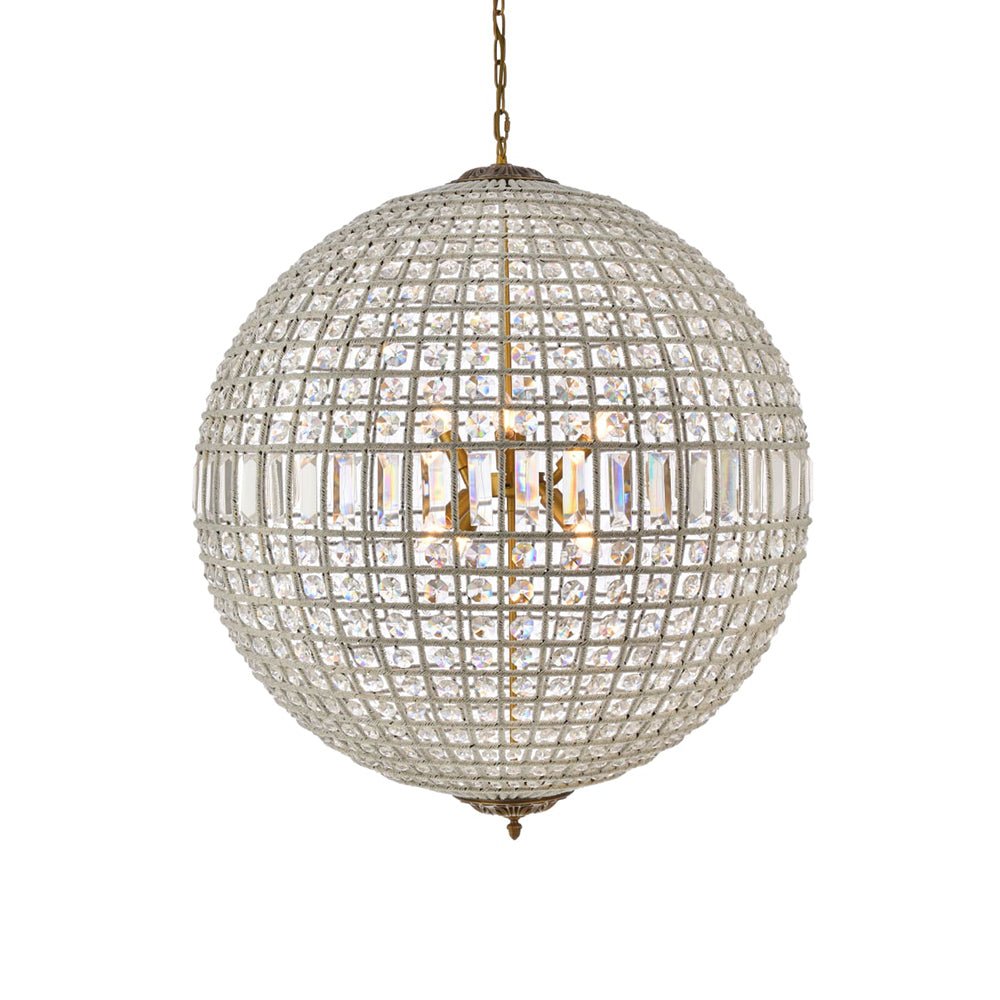 Luxuriöse Vintage Kristall Kugel Pendelleuchte
