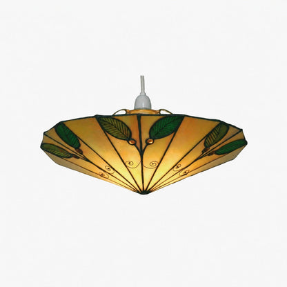 TF Harken Tiffany Style Leaf Pendant Shade Stained Glass Lamp Shade for Living Room and Bedroom