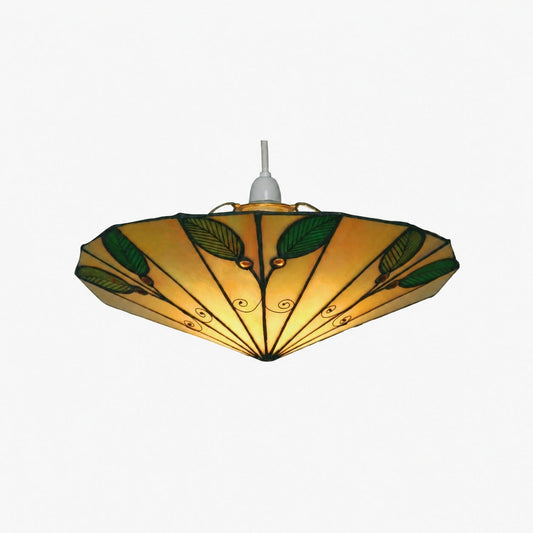 TF Harken Tiffany Style Leaf Pendant Shade Stained Glass Lamp Shade for Living Room and Bedroom