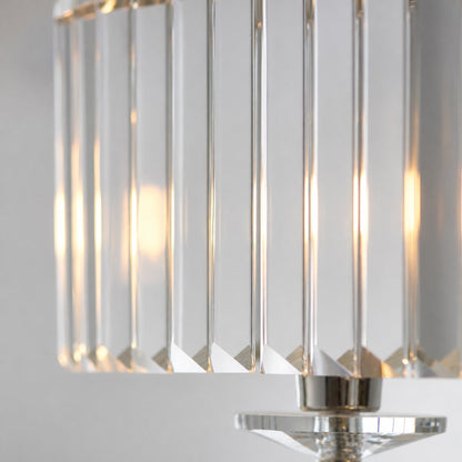 Beveline 4-Light Linear Ceiling Pendant With Cut Faceted Glass - Sleek Metal Frame For Dining