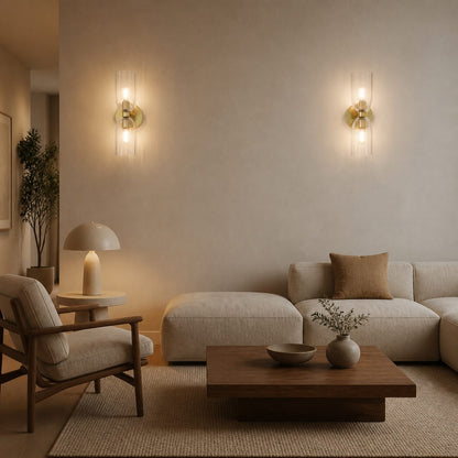Vega Glas-Wandleuchte im minimalistischen Stil mit Kugelform, sanftes, diffuses Licht, erhältlich als Ein- oder Zweiflammenleuchte