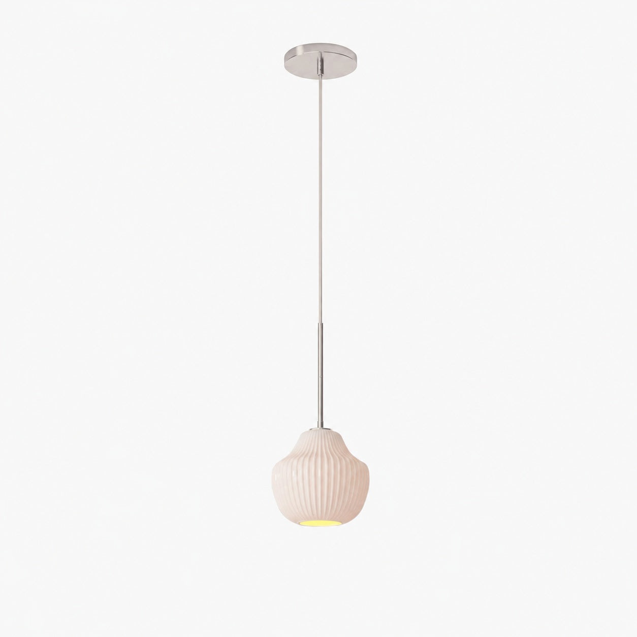 Rivrona Ribbed Pendelleuchte – Moderne gerippte Glasleuchte mit Metalloberfläche