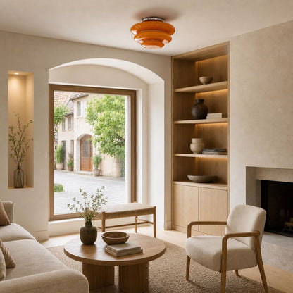 Cirren Layered Ceiling Light – Artistic Circular Silhouette Ceiling Fixture for Dining Area