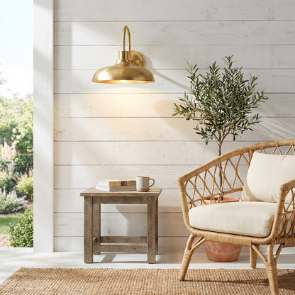 Velara Industrial Metal Rustic Dome Wall Sconce - Classic Curved Outdoor Wall Light for Porch and Patio U08
