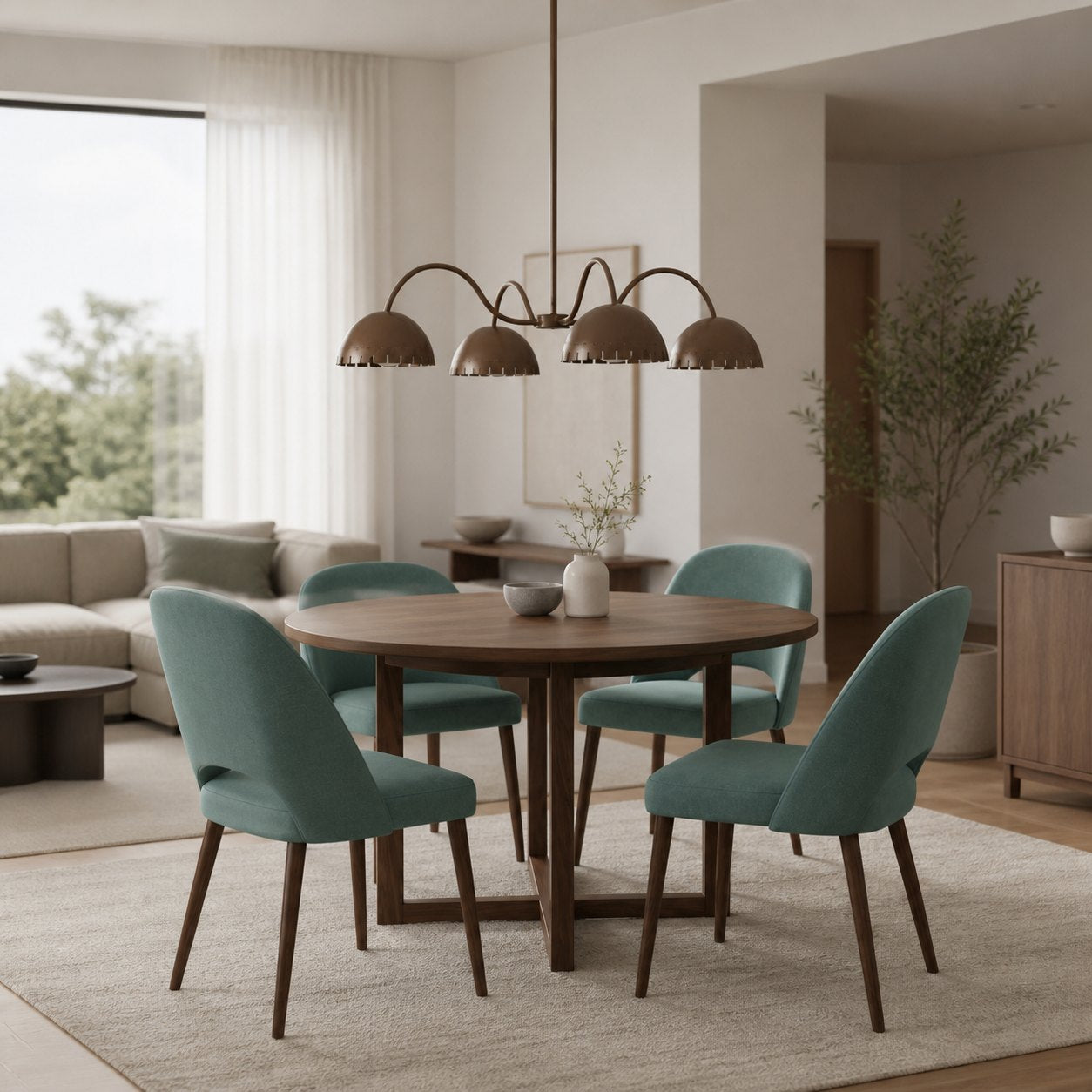 Lustrona Modern Chandelier – Artistic Metal Structure Statement Light for Living or Dining Areas