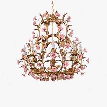 Ceramic Rose Chandelier