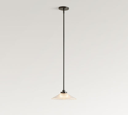 Bravira Ribbed Glass Pendant Light - Elegant Kitchen Island Lamp