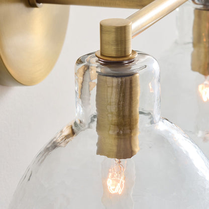Glavira Recycled Glass Double Sconce - Indoor Brass Wall Lighting