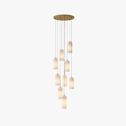 Alabresca Mid Century Alabaster Pendant Light – Multi Head Hanging Lamp for Kitchen Island