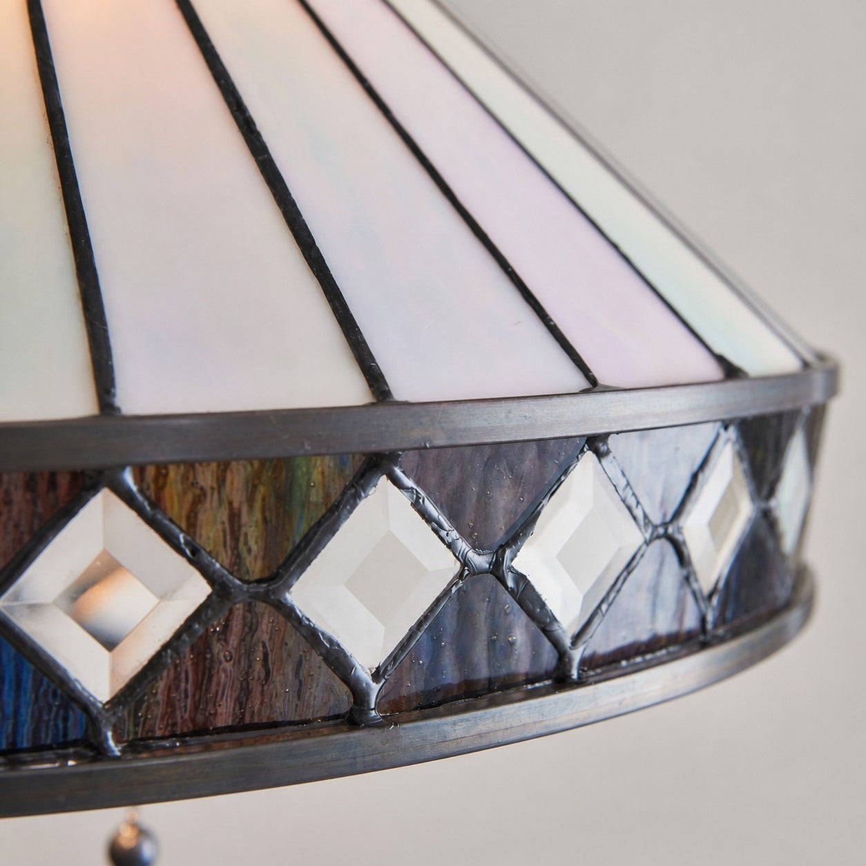 TF Fargo Geometric Art Deco Tiffany Floor Lamp for Living Room Corner Lighting