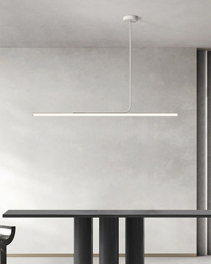Schlanke asymmetrische lineare Pendelleuchte Schwarz-Weiß-Finish Deckenleuchte