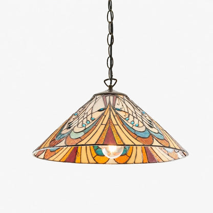 TF Hector Pendant Light – Art Nouveau Stained Glass Decorative Light for Dining or Living Room