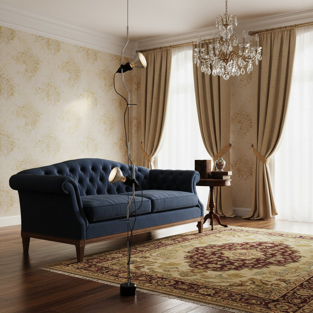 Fluxo Adjustable Multi Head Ceiling Lamp – Minimalist Linear Floor Lamp for Living Room or Dining Area N37