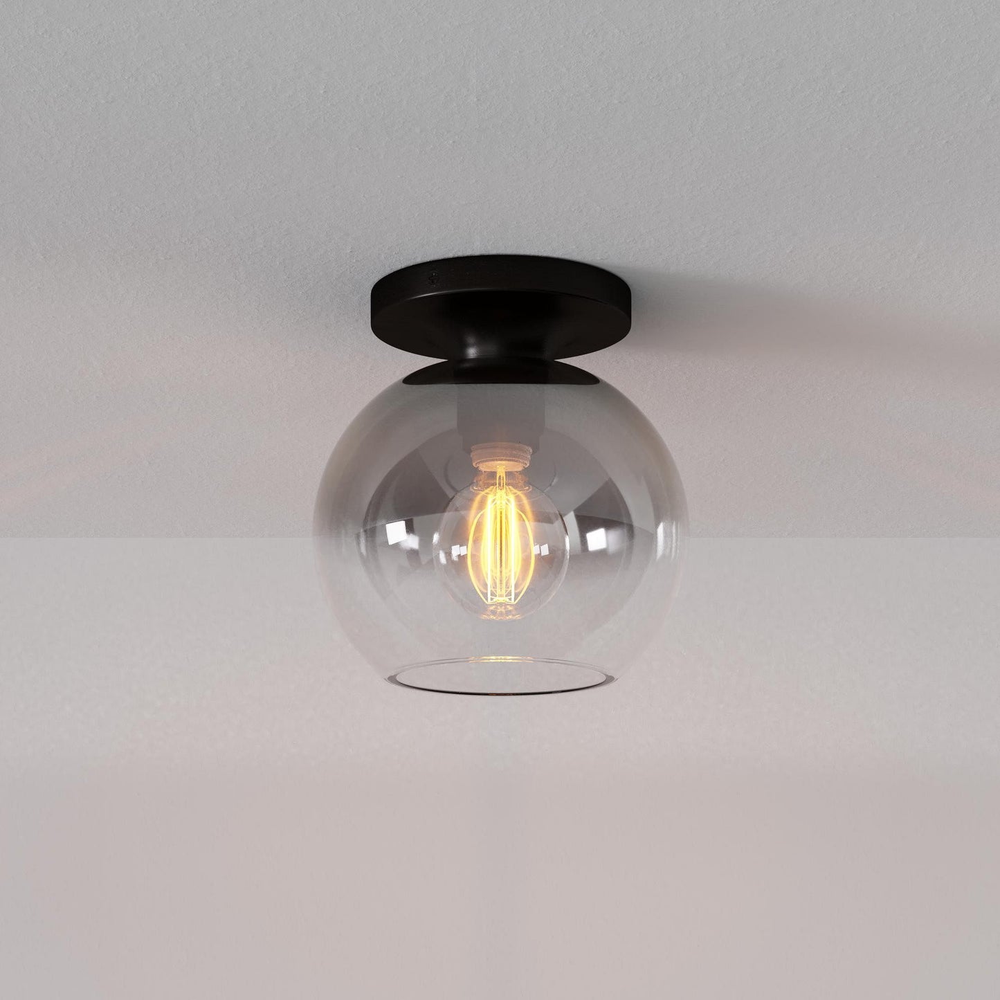 Selvion Modern Globe Pendant Light - Damp-Rated Bathroom Lighting - Luxe Glass Shade
