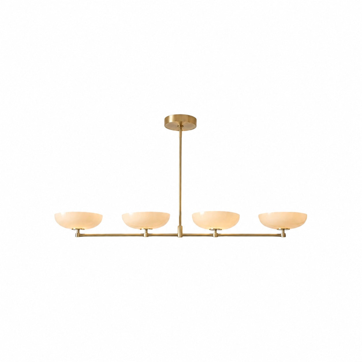 Vega Glas-Kronleuchter im Mid-Century-Modern-Stil mit Glasschirmen für Esszimmer und Kücheninsel