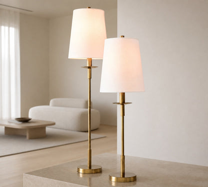Rowan Moderne Tischlampe aus Eisen – Industrielles Bauernhaus-Leinen-Nachttisch-Leselicht
