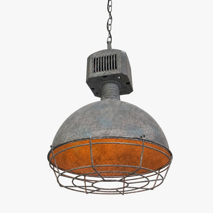 Caged Industrial Metal Pendant Light