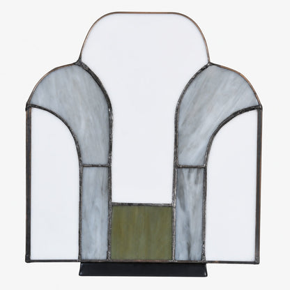 Kelsar Tischleuchte im Art-Deco-Stil aus Buntglas – Elegante Akzentleuchte für Wohnzimmer oder Eingangsbereich