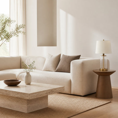 Velura Pendant Lamp - Beige Linen Shade for Dining and Living
