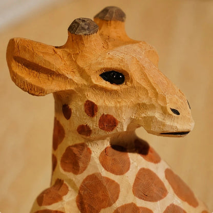 Wooden animal phone stand detail view