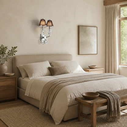 Talonis Luxus-Kristallwandleuchte – Rahmen in Chromoptik für Schlafzimmer und Wohnbereich