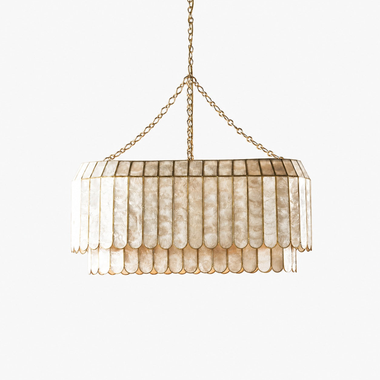Lumica Capiz Facetten-Pendelleuchte – Elegantes natürliches Muscheldesign