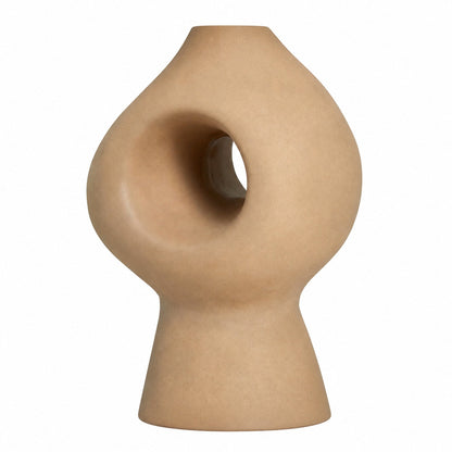 Pryssa Sculptural Ceramic Floor Lamp - Ivory Linen Shade for Living Room Accent