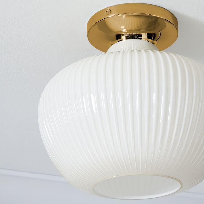 Rivrona Glass Flush Mount Ceiling Light - Modern Champagne Globe Design