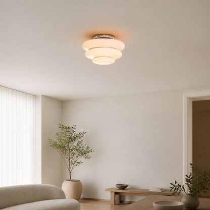 Cirren Layered Ceiling Light – Artistic Circular Silhouette Ceiling Fixture for Dining Area