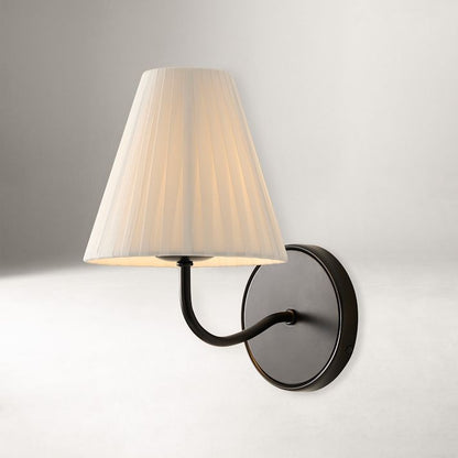 Fibura Contemporary Metal Sconce with Soft Linen Shade Subtle Silhouette for Living Rooms and Corridors